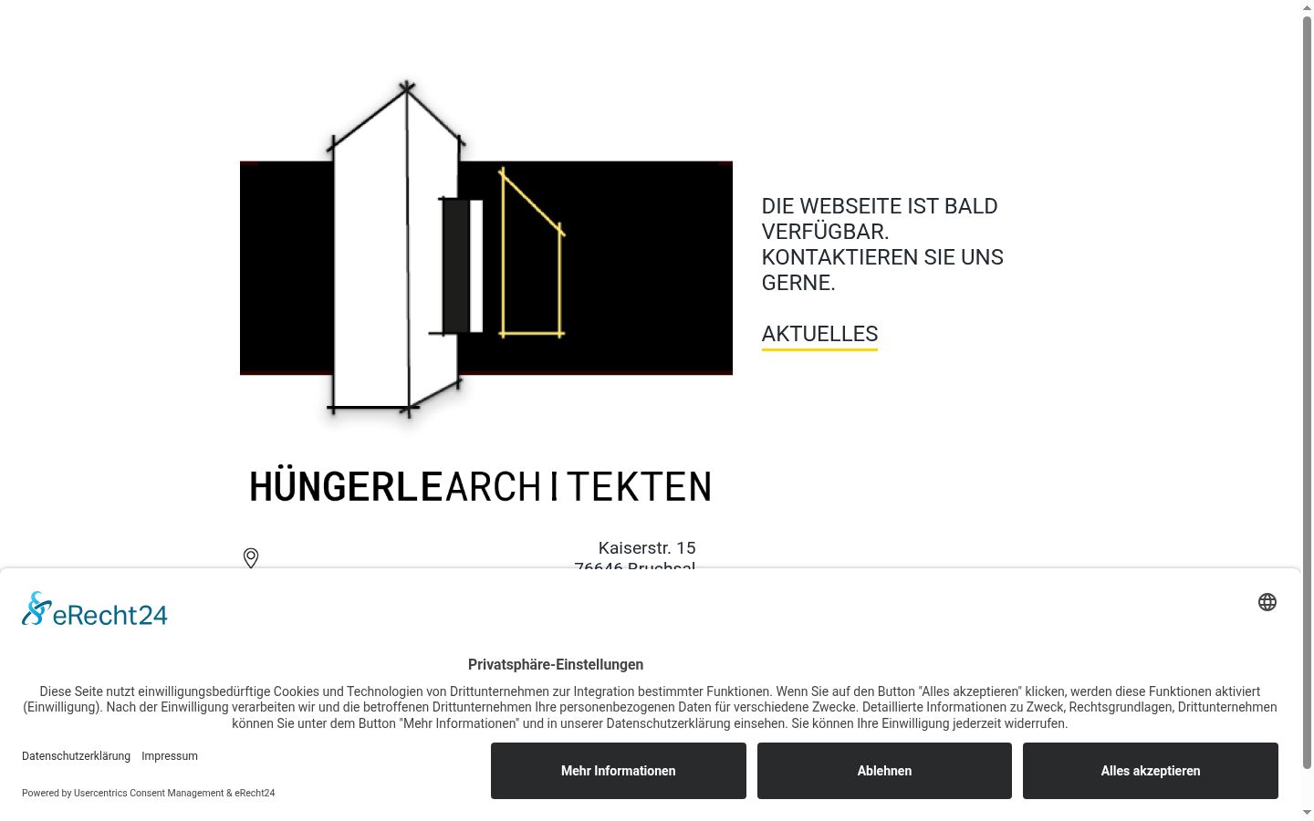 Screenshot des Einwilligungsbanners vor jeglicher Interaktion