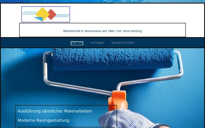 Screenshot of huenting-maler.de
