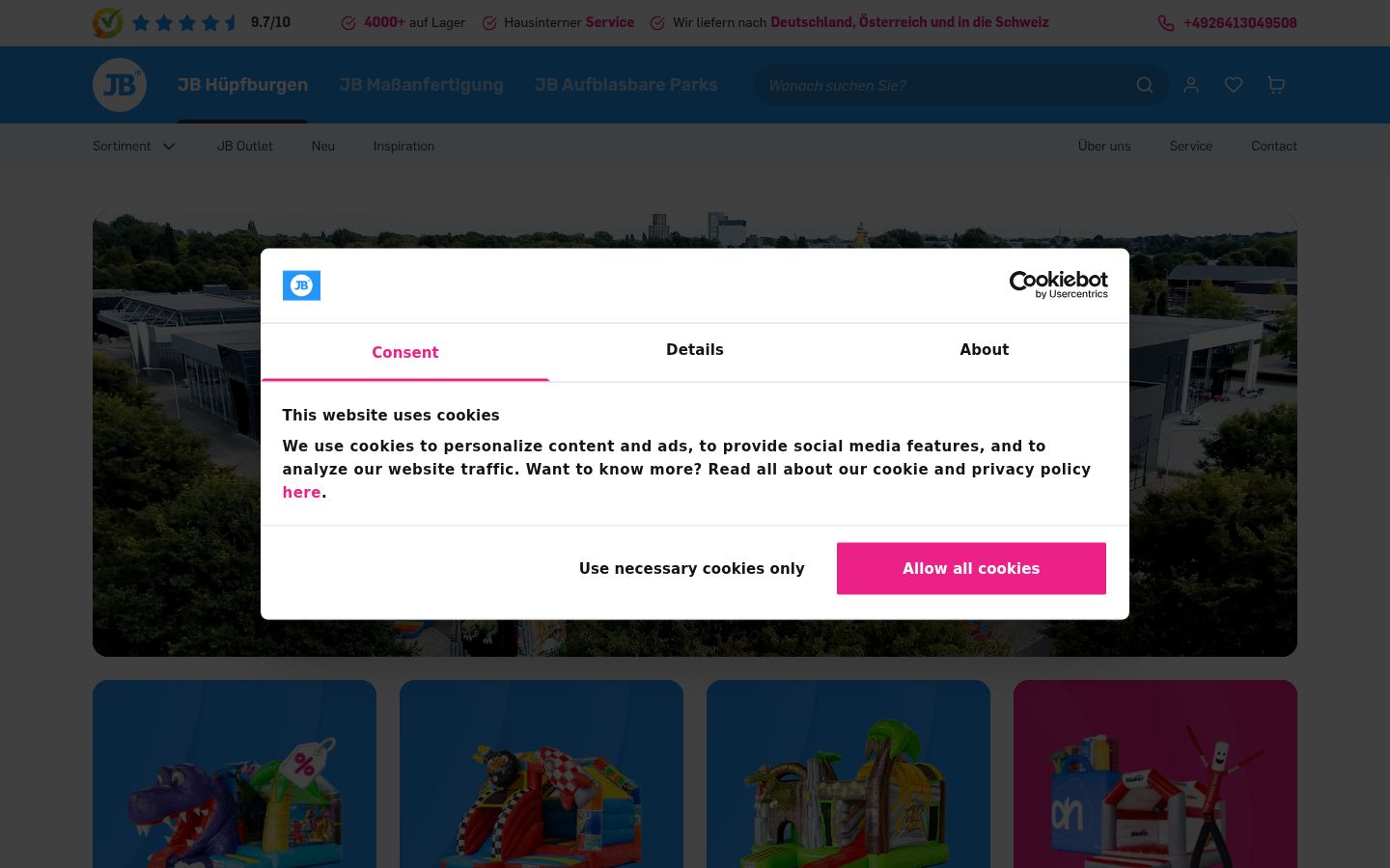 Screenshot of the consent banner shown before any interaction