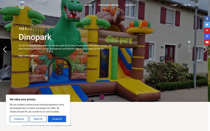Screenshot of huepfburgmiete.de