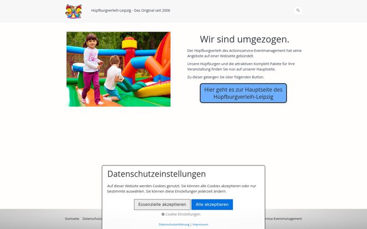 Screenshot of huepfburgverleih-leipzig.de