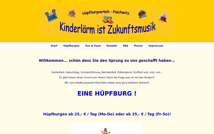 Screenshot of huepfburgverleih-paschwitz.de