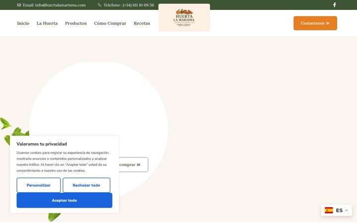 Screenshot of huertalamarisma.com