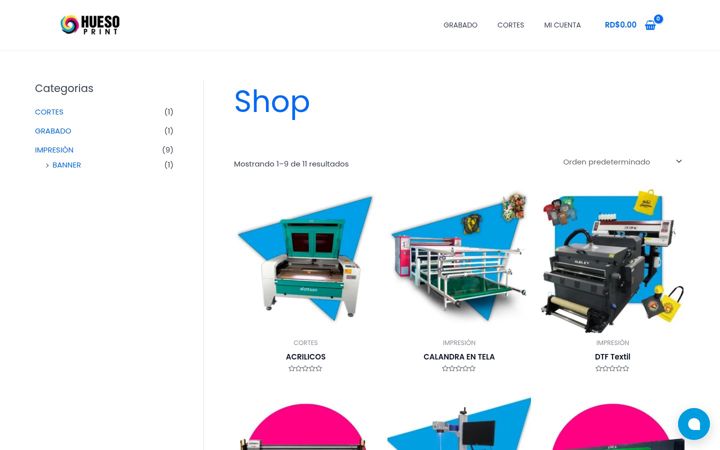 Screenshot of huesoprint.com