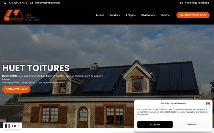 Screenshot of huet-toitures.be