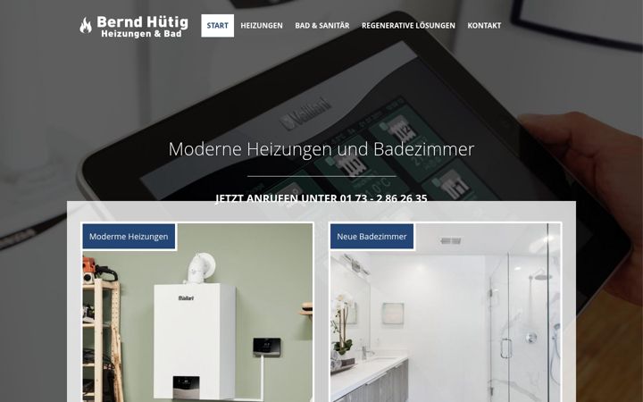 Screenshot of huetig-heizung.de
