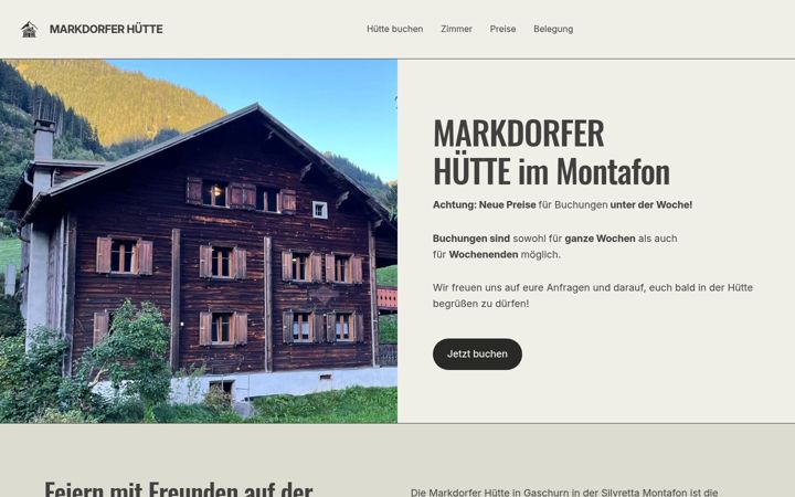 Screenshot of huette-montafon.de