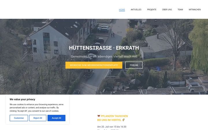 Screenshot of huettenstrasse.org