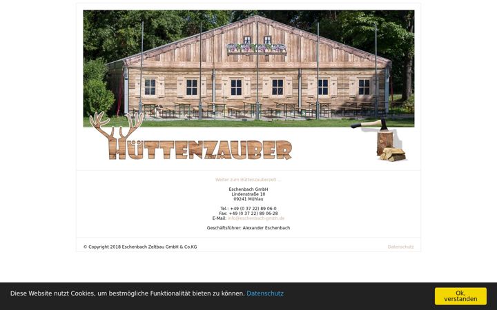Screenshot of huettenzauberzelt.de