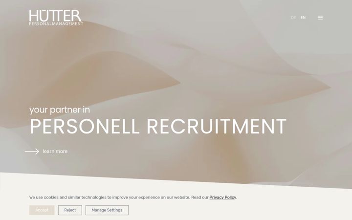 Screenshot of huettermanagement.ch