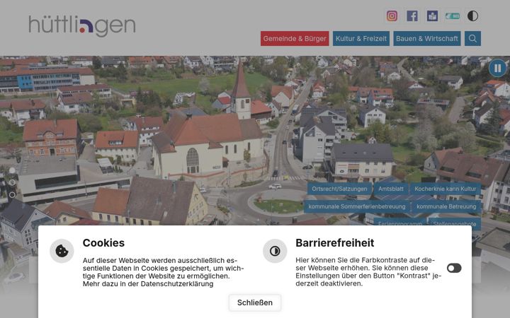 Screenshot of huettlingen.de