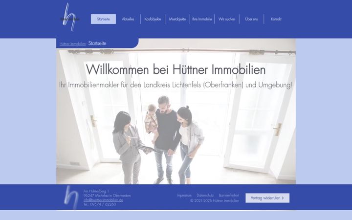 Screenshot of huettner-immobilien.de