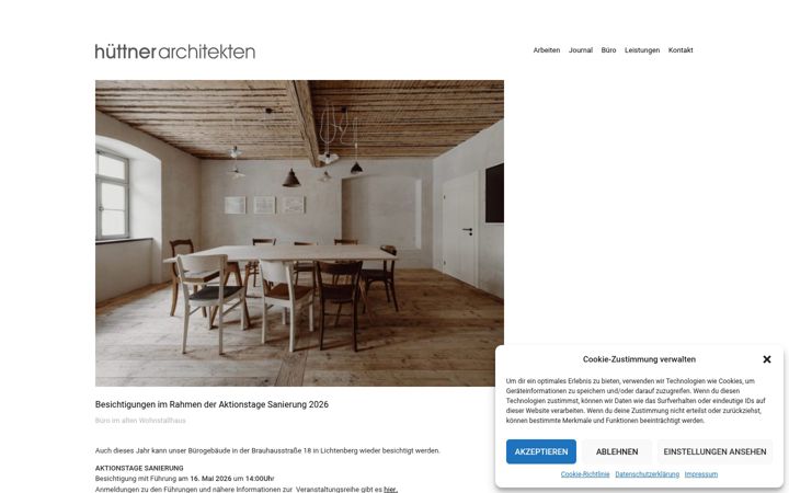 Screenshot of huettnerarchitekten.de