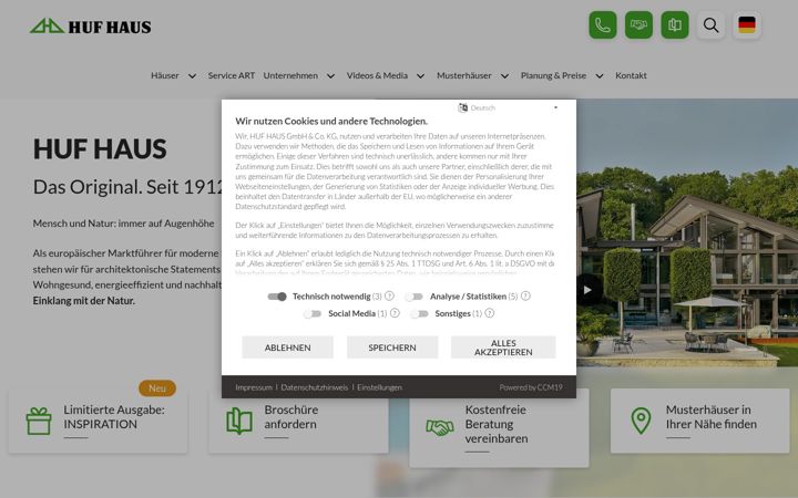 Screenshot of huf-haus.com