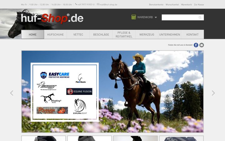 Screenshot von huf-shop.de