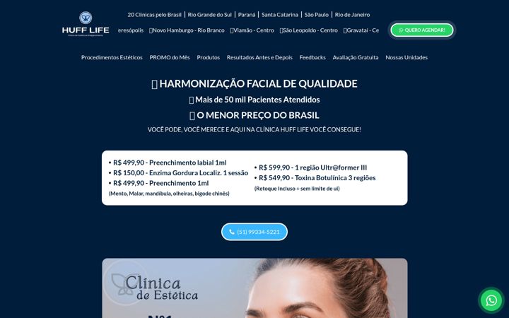 Screenshot of hufflife.com.br
