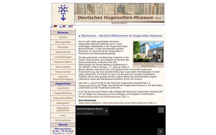 Screenshot of hugenottenmuseum.de