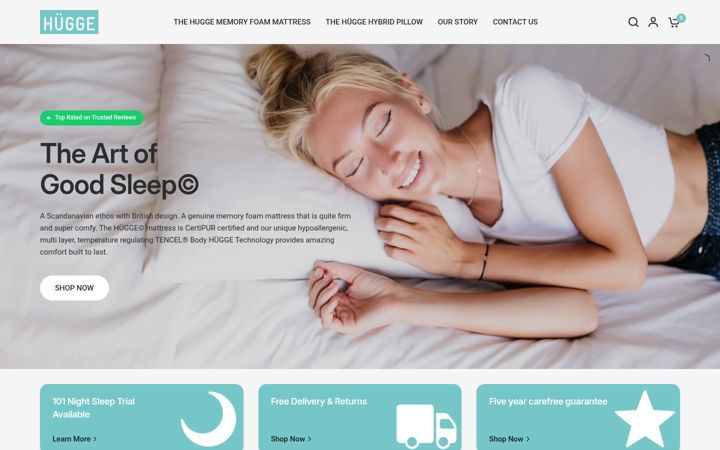 Screenshot of huggesleep.com