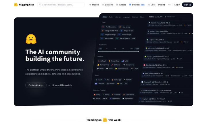 Екранна снимка на huggingface.co