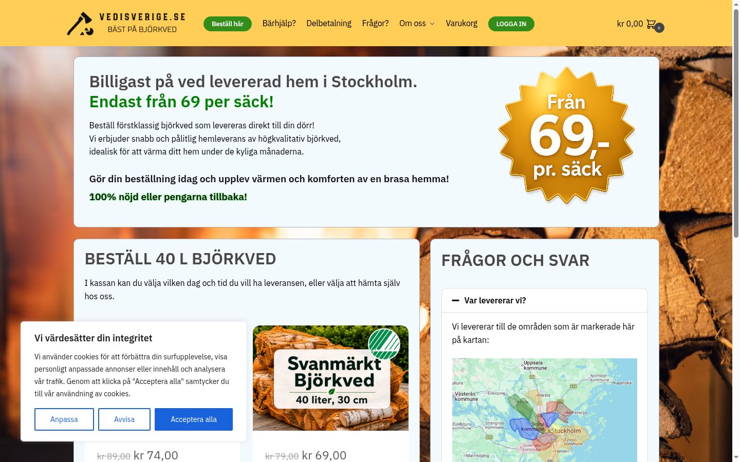 Screenshot des Einwilligungsbanners vor jeglicher Interaktion