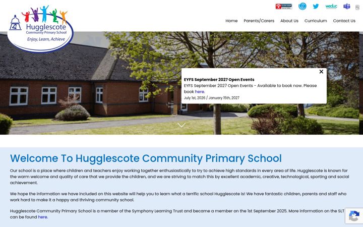 Screenshot of hugglescote.leics.sch.uk