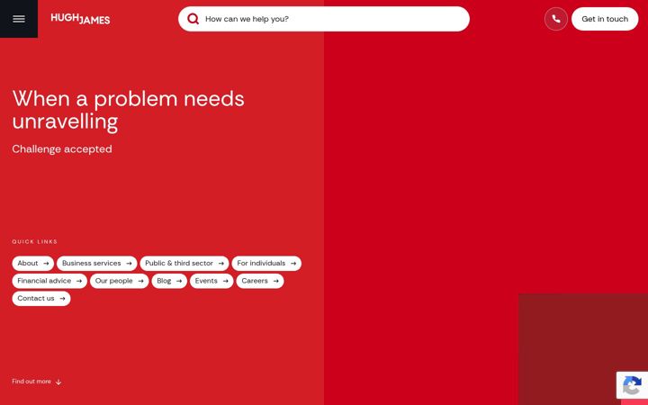 Screenshot of hughjames.com