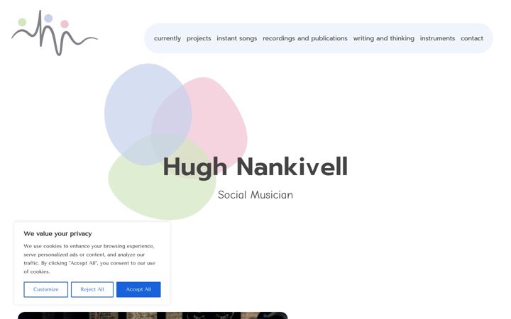 Screenshot of hughnankivell.co.uk