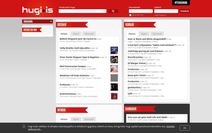 Screenshot of hugi.is