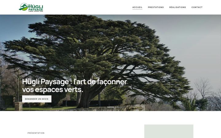 Screenshot of hugli-paysage.ch