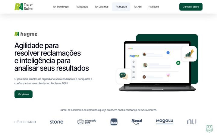 Screenshot of hugme.com.br