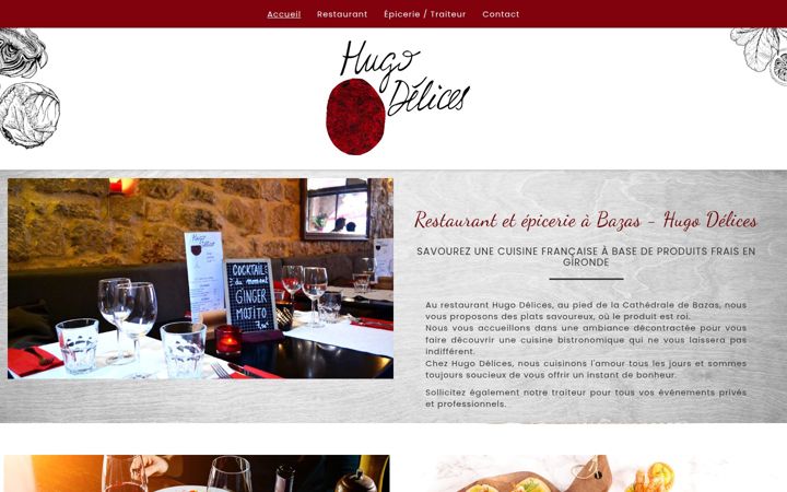 Screenshot of hugo-delices-bazas.fr