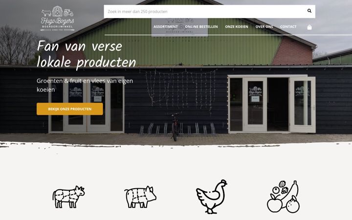 Screenshot of hugobogersboerderijwinkel.nl