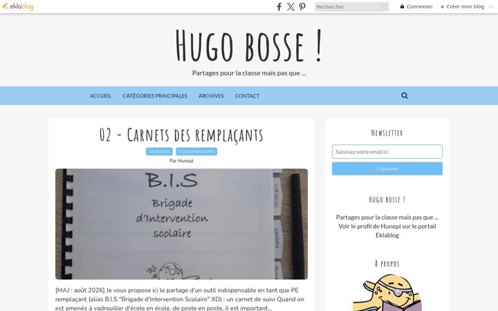 Screenshot of hugobosseblog.fr