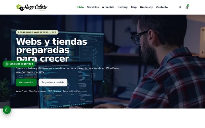 Screenshot of hugocalixto.es