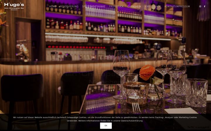 Screenshot of hugos-weinbar.de