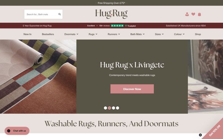 Screenshot of hugrug.co.uk