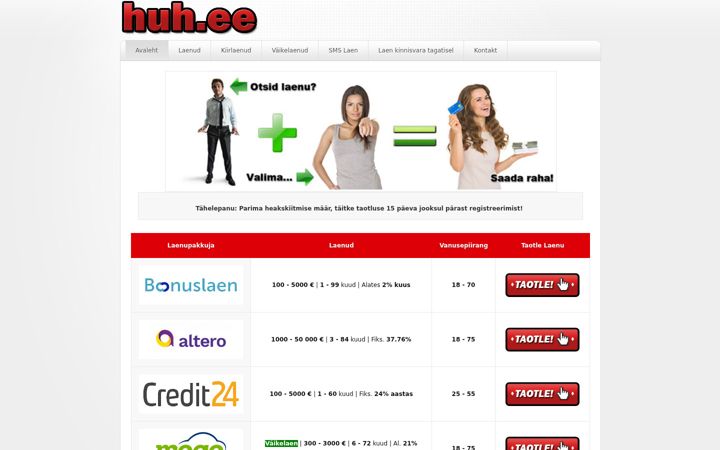 Screenshot of huh.ee