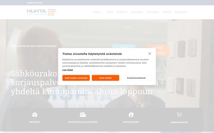 Screenshot of huhta.fi