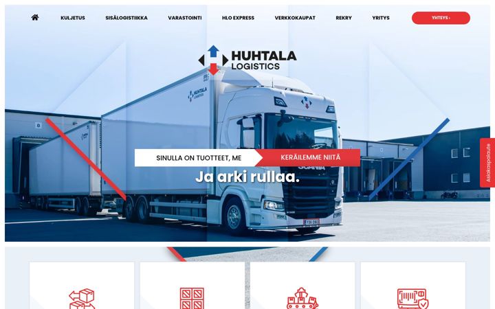 Screenshot of huhtalalogistics.com