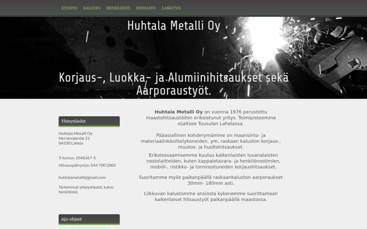 Screenshot of huhtalametalli.com