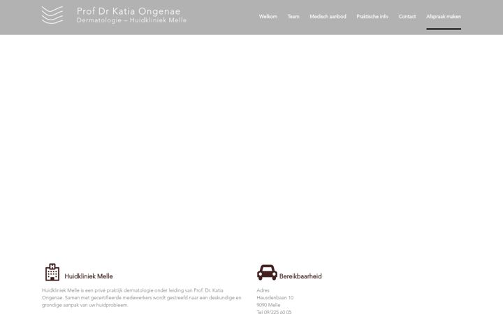 Screenshot of huidkliniekmelle.be