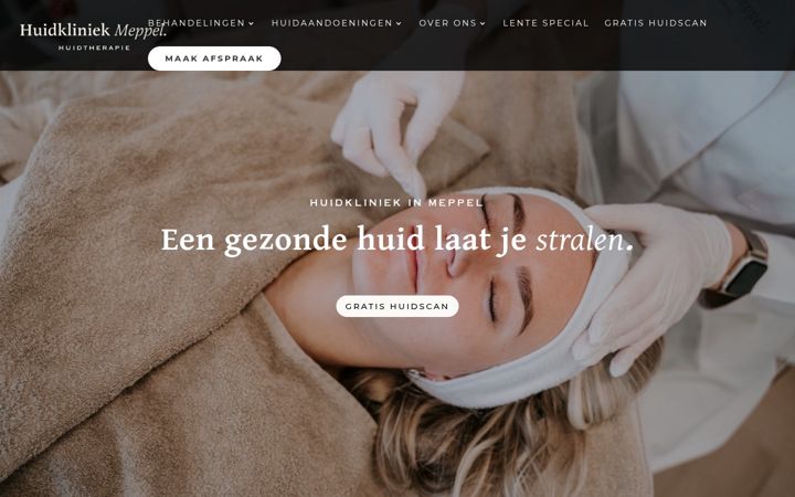 Ekrano kopija huidkliniekmeppel.nl
