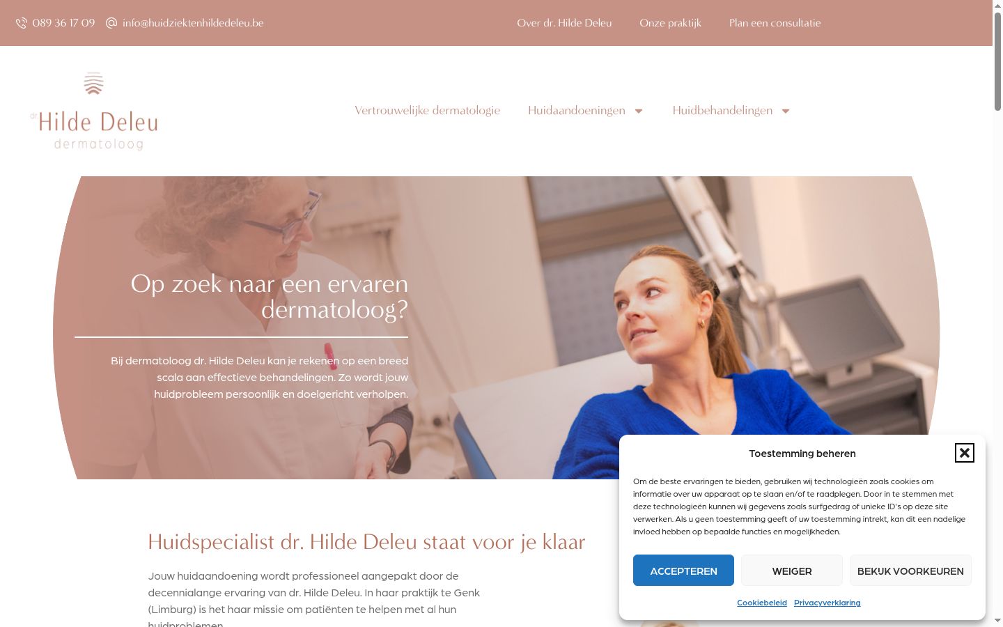 Screenshot des Einwilligungsbanners vor jeglicher Interaktion