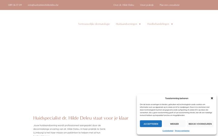 Screenshot of huidziektenhildedeleu.be