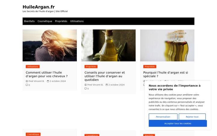 Screenshot of huileargan.fr