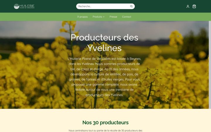 Screenshot of huilerieplainedeversailles.fr