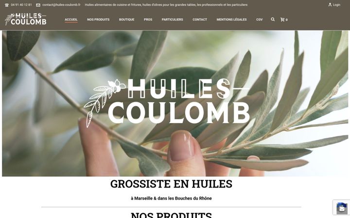 Screenshot of huiles-coulomb.fr