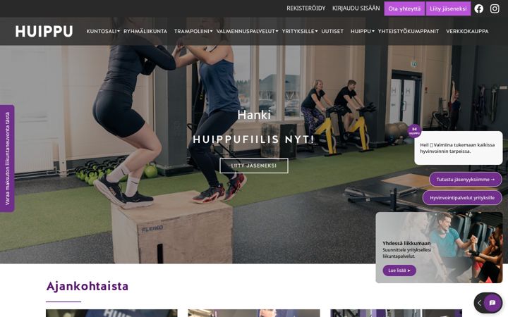 Screenshot of huippucenter.fi