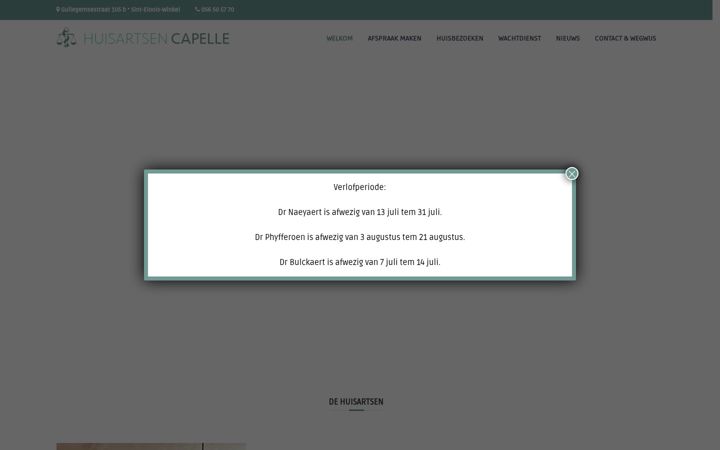 Screenshot of huisartsen-capelle.be