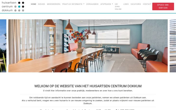 Screenshot of huisartsencentrumdokkum.nl